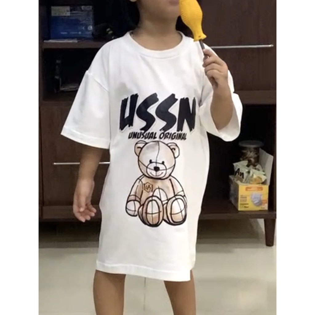 Đầm cho bé gái Gấu UNSS 💝Size từ 9-40kg. Chuẩn shop - Logo thương hiệu 💝Thun cotton 100% co giãn 4 chiều, mát, mịn