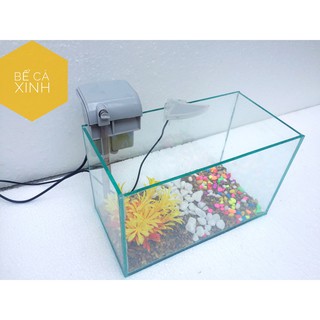 Combo bể cá mini +lọc thác nước ( Tặng thức ăn cho cá + sỏi )