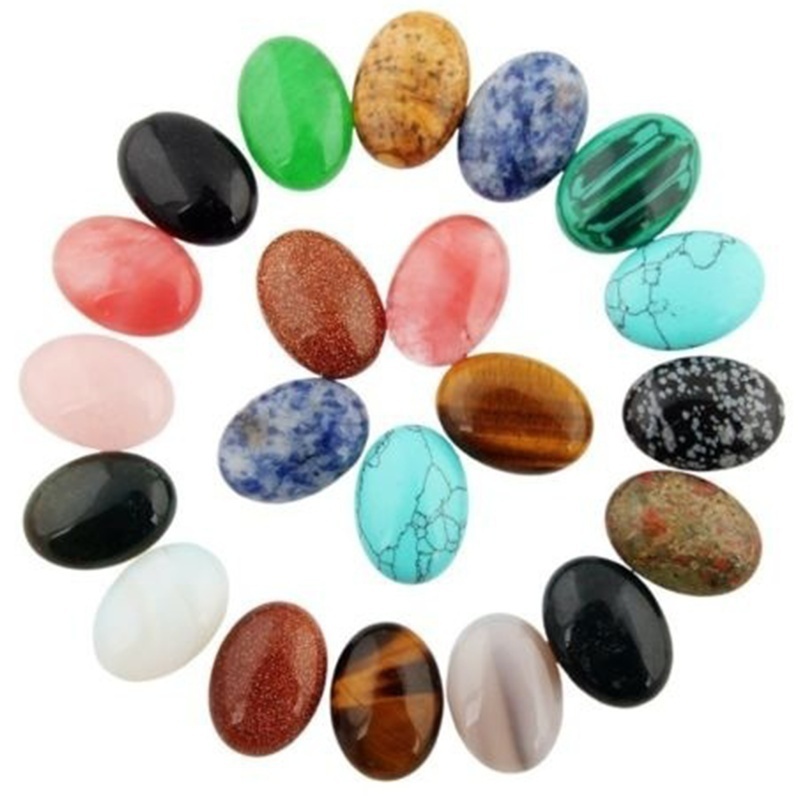 Hạt Đá Thạch Anh Tự Nhiên Hình Oval Dùng Làm Trang Sức DIY