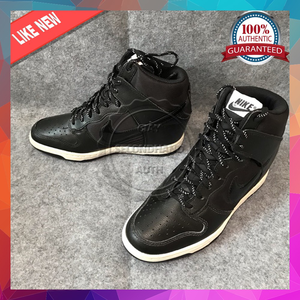 Giày Nike thể thao cổ cao màu đen 2hand chính hãng