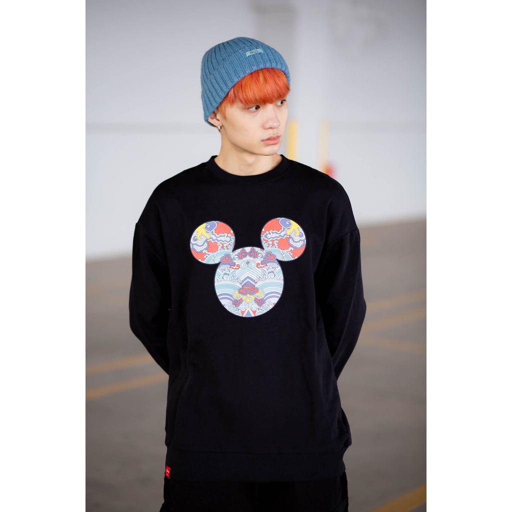 Áo Nỉ BOO Nam Nữ Unisex Oversize Dáng Rộng In Thêu Logo Mickey Hoạ Tiết Cao Cấp