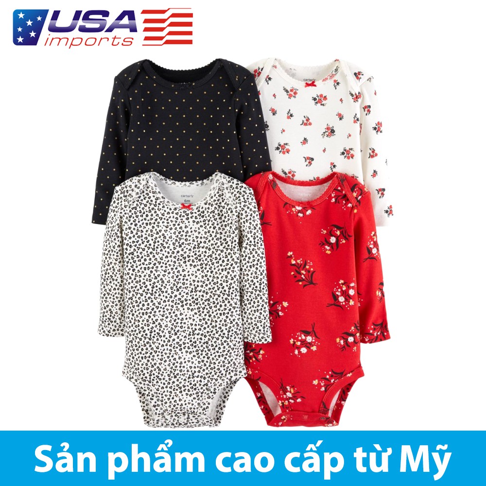 Set 4 áo liền quần tay dài Car-tờ Auth Từ Mỹ