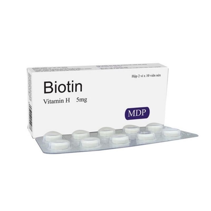 Viên uống biotin 5mg Vitamin H_ Giúp mọc tóc, kiềm dầu, kiểm soát nhờn da đầu, da mụn