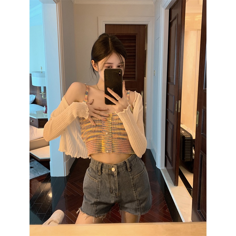 Áo cardigan Dệt Kim Mỏng Tay Dài Phong Cách Hàn Quốc Thời Trang Cho Nữ