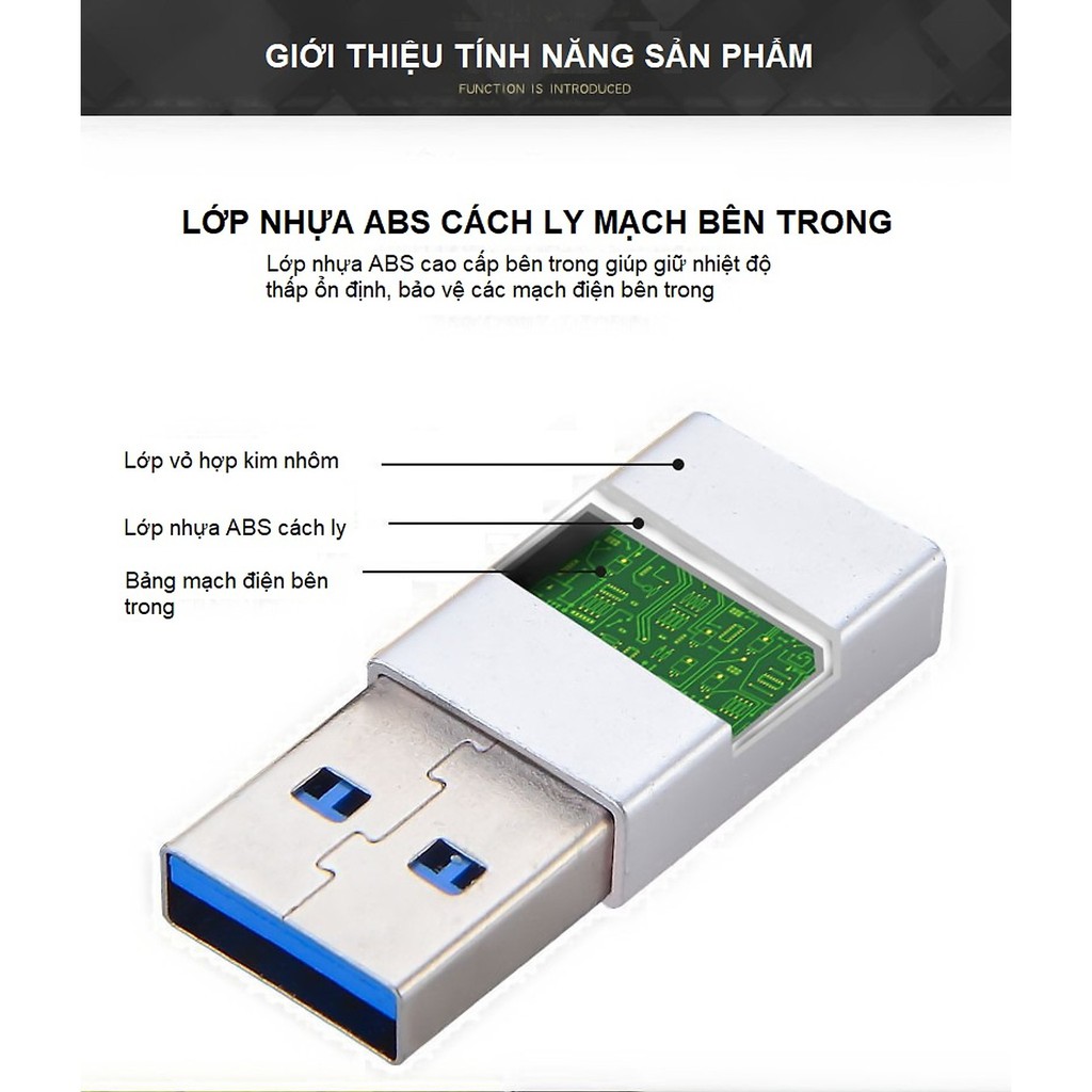 Đầu Chuyển Đổi USB 3.0 Sang USB Type C
