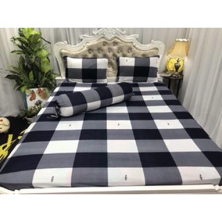 Trọn bộ 4 món drap thun Hq hoạ tiết caro