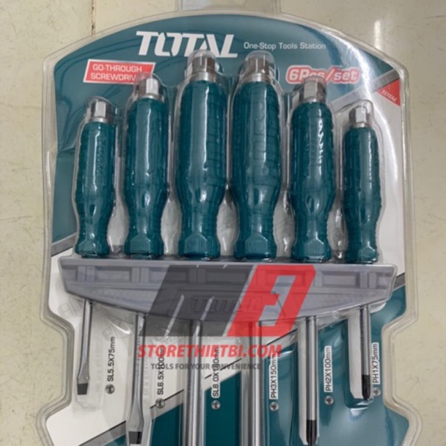 Bộ 6 Tua Vít Đóng Xuyên TOTAL / THGSS35061 / Chất Liệu Thép 40Cr