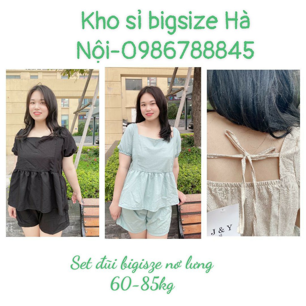 ( Ảnh thật )Set bộ đũi BIGSIZE lưng buộc dây nữ tính 60-85kg