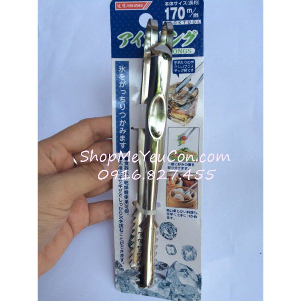 Kẹp gắp đá inox, kẹp gắp thức ăn inox Nhật Bản