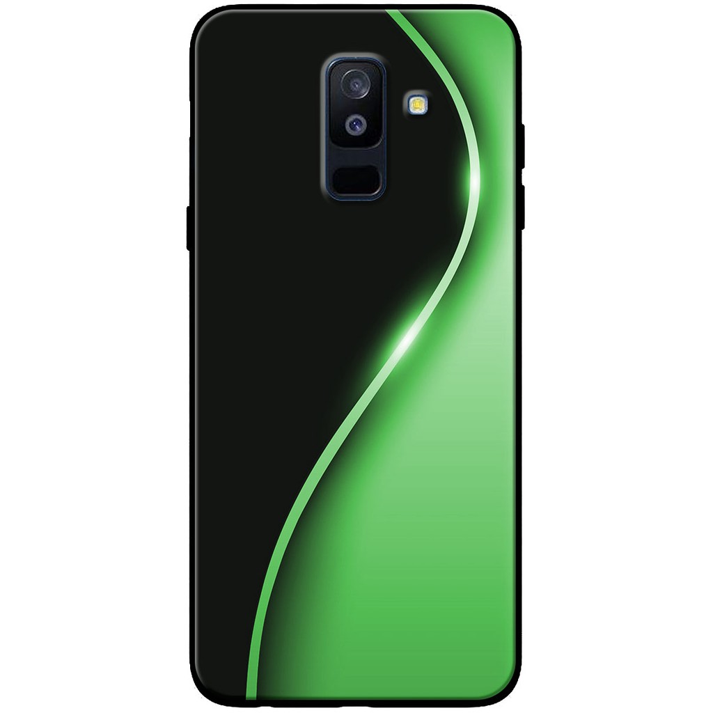 Ốp lưng nhựa dẻo Samsung Galaxy A6 Plus, A8 Plus, A8 Star in hình Đường cong xanh
