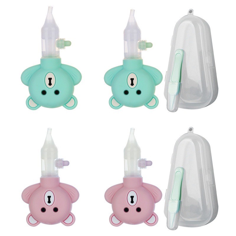 Dụng cụ hút mũi hình Gấu kèm gắp gỉ mũi chất liệu Silicon dành cho bé
