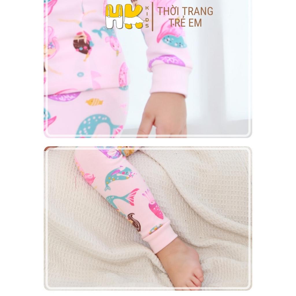 Bộ quần áo cho bé gái HK KIDS dài tay đông xuân chất cotton dày dặn size cho bé từ 2-10 tuổi hàng chính hãng  ĐẶC ĐIỂM S