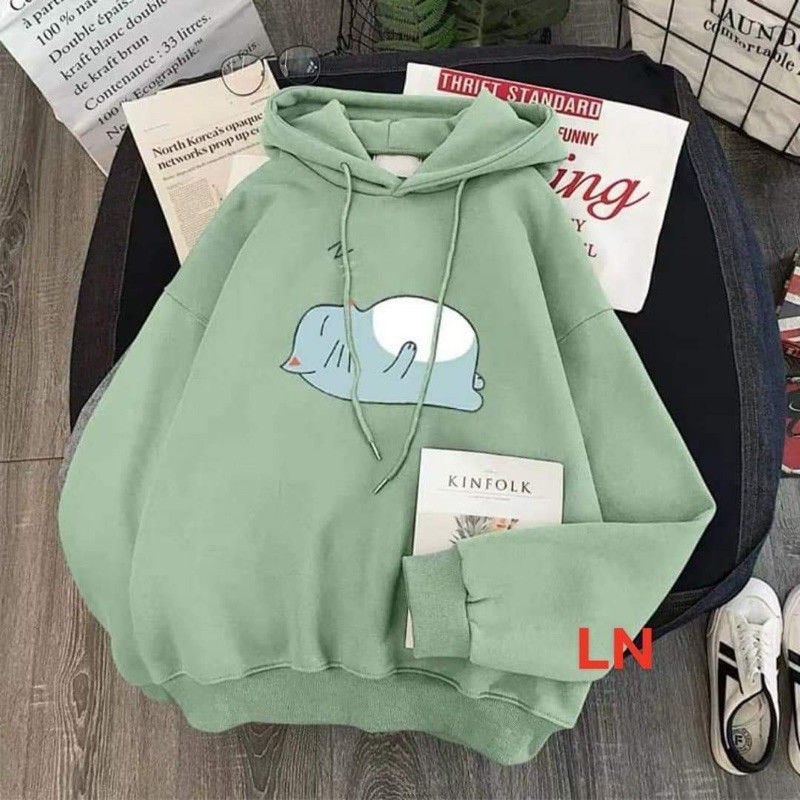 Áo hoodie mèo nằm ngửa 5D LN12, Áo nỉ Unisex from rộng, Chất nỉ ấm mặc không xù, thiết kế phong cách