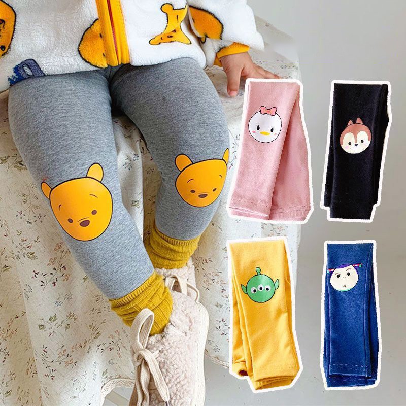 Quần Legging Cotton Lưng Cao Giữ Ấm Cho Bé Gái