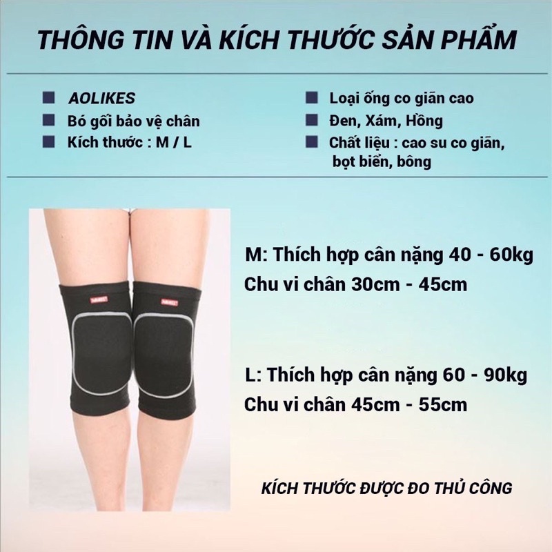 BÓ GỐI thể thao tập gym, yoga, Băng bảo về gối ADLIKES cao cấp, có đệm cực êm