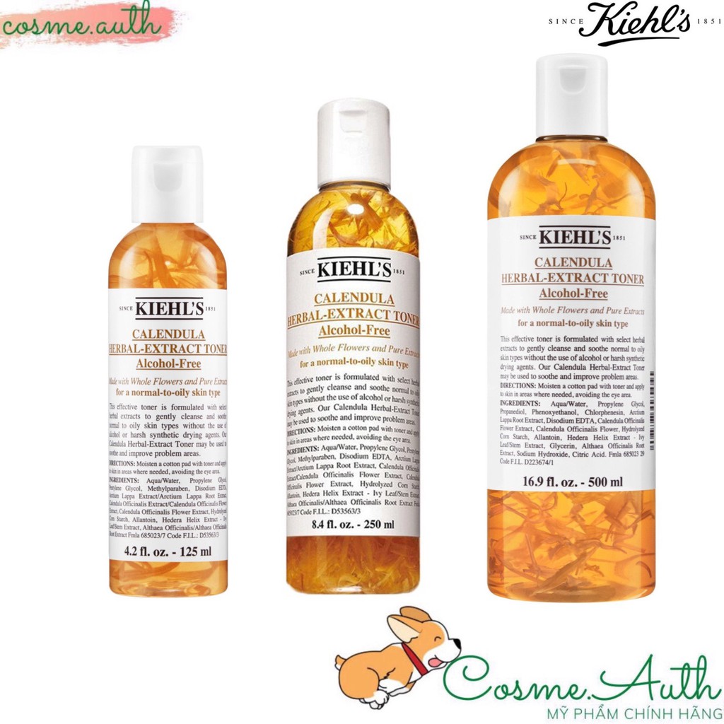 Nước Hoa Hồng Hoa Cúc Kiehls - Kiehl’s Calendula Herbal Extract Alcohol-Free Toner - 500ml