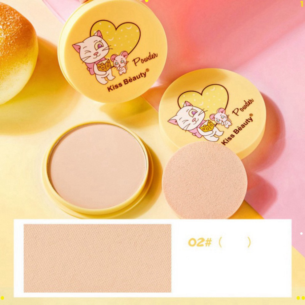 Phấn Phủ Kiềm Dầu Dạng Nén Kiss Beauty Cartoon Cheese Hot | BigBuy360 - bigbuy360.vn