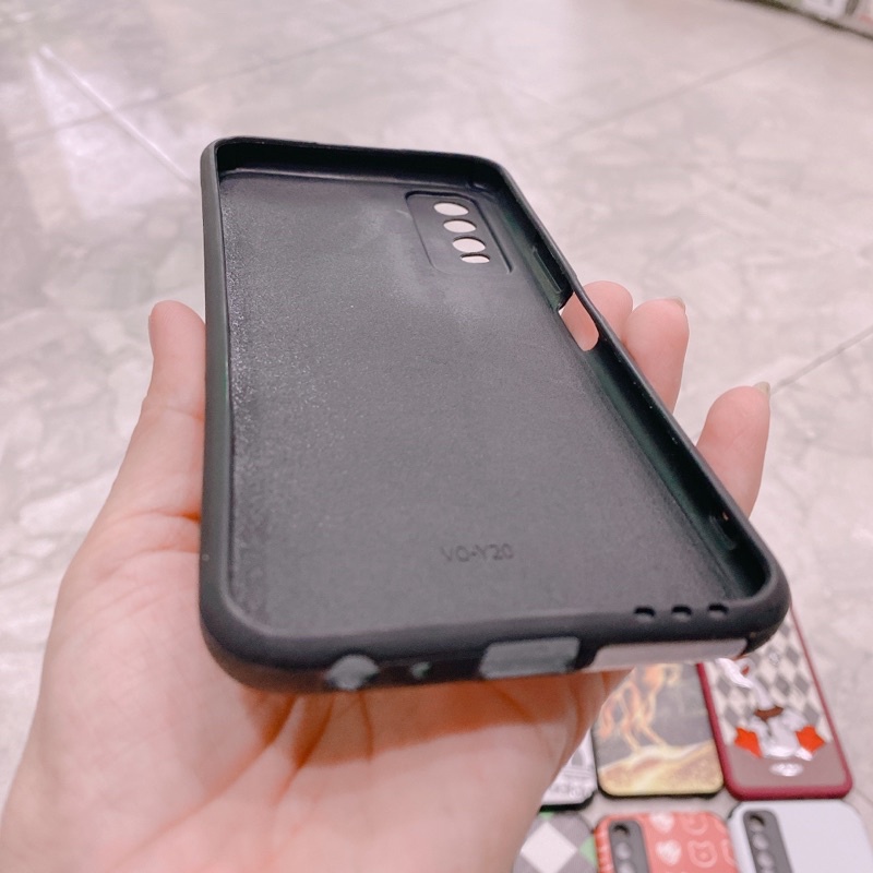 Ốp lưng vivo Y20 / y20s / Y12s / Y3S viền dẻo chống sốc hình idm, viền màu lưng nhám, kính cường lực