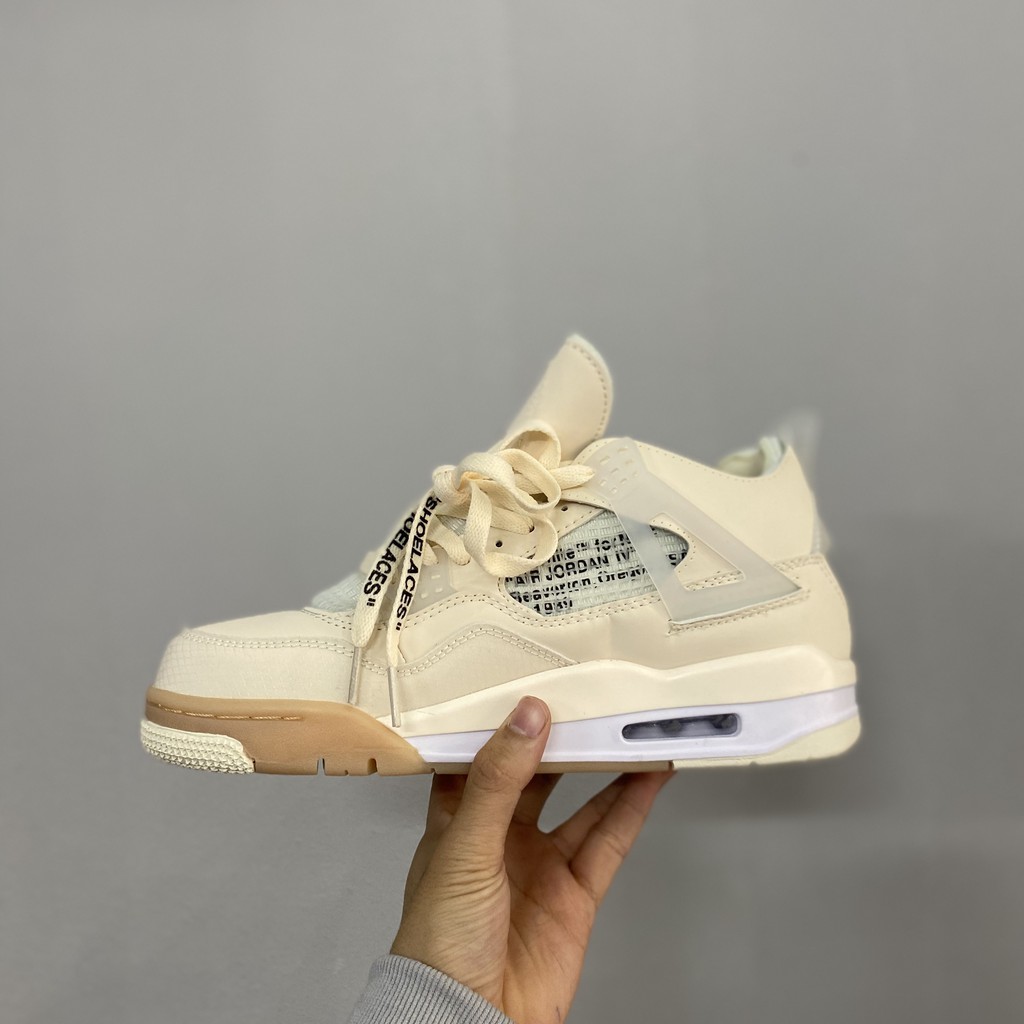 Giày Sneaker Jordan4 Offwhite Full Phụ Kiện Dây Phụ Freeship