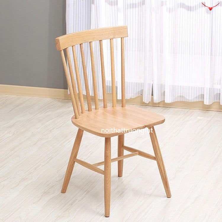ghế gỗ song tiện 7 nan thiết kế tinh tế, kết cấu thẩm mỹ