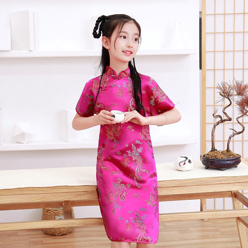 Mới Đầm Sườn Xám Truyền Thống Trung Quốc Cho Bé Gái