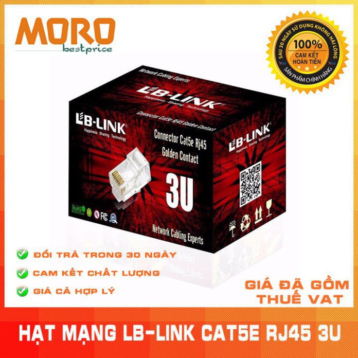 TYDB Hạt mạng LB-LINK Cat5e RJ45 3U 100 hạt/1 hộp - Chính hãng 44 U21