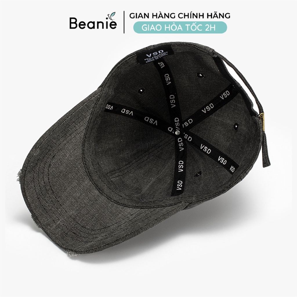 Mũ Lưỡi Trai Rách BEANIE Thêu Dệt Kim Vải Kaki Cao Cấp Unisex Nam Nữ, Nón Kết Lưỡi Chai Đẹp Hàn Quốc Màu Đen Be LT09