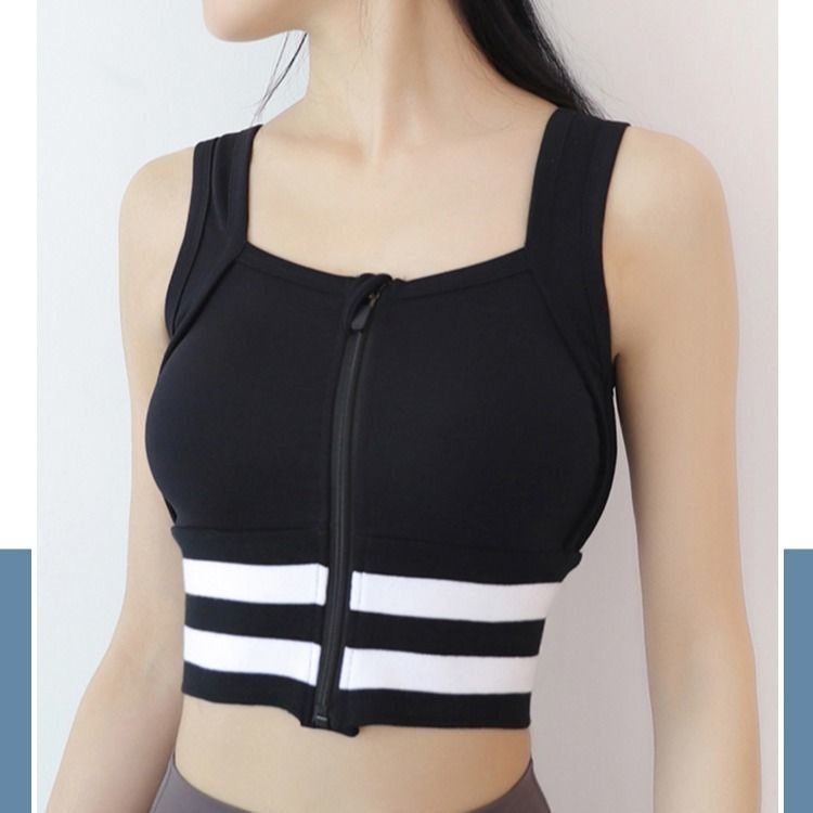 Sinh viên yoga lưng áo ngực dây kéo phía trước áo ngực thể thao độ bền cao chống sốc thu thập áo vest thể dục chống sag