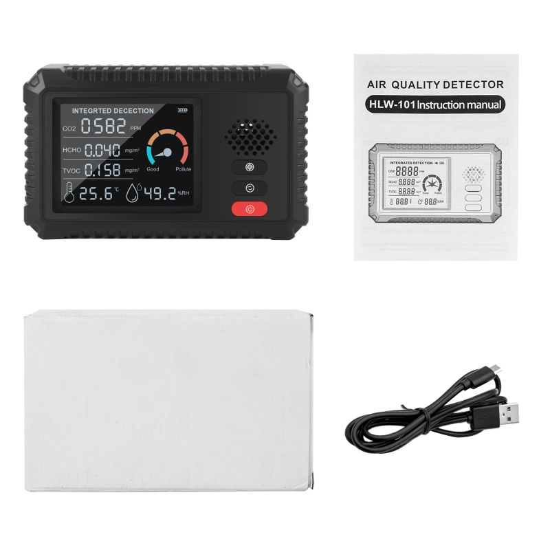 Thiết Bị Phát Hiện Nhiệt Độ Và Độ Ẩm Carbon Dioxide 5 Trong 1 Đa Ứng Dụng