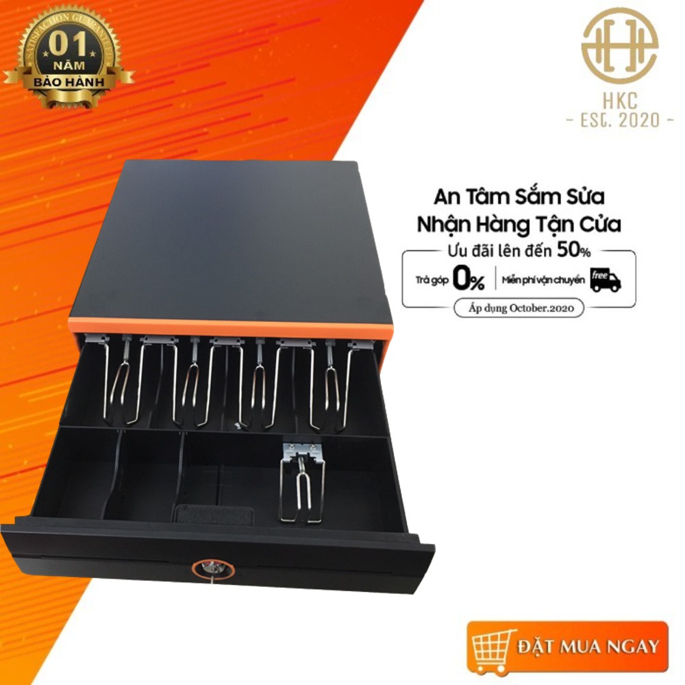 Ngăn kéo đựng tiền HKTech HK358 , két thu ngân giá rẻ