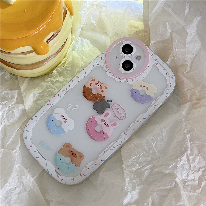 Ốp Điện Thoại Dẻo Họa Tiết Hoạt Hình Bánh donut Dễ Thương Cho iphone11/12PRO 78plus 13