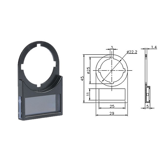 Combo 10 Nhãn nút nhấn gắn tủ điện các kích thước phi 16, phi 22, phi 25, phi 30