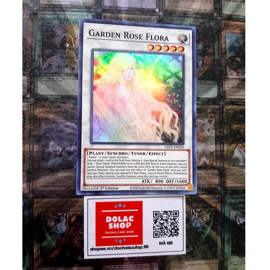 [ ĐỖ LẠC SHOP ] THẺ BÀI YUGIOH MONSTER - Garden Rose Flora - LIOV-EN036 - Super Rare 1st Edition