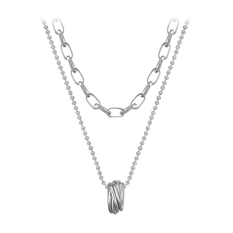 Vòng cổ hai lớp phong cách hip hop đơn giản thời trang