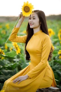Set áo dài lụa vân gỗ
