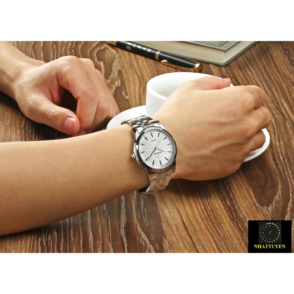 [ xả kho ] ĐỒNG HỒ NAM WWOOR 8028 DÂY THÉP KHÔNG GỈ CHÍNH HÃNG