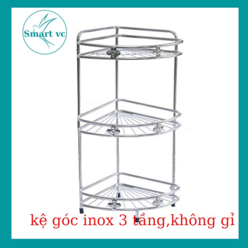 Kệ góc nhà tắm 2,3 Tầng,, kệ góc lưới inox 304 cao cấp, chân đứng, dày chắc ,không gỉ Smart Vc