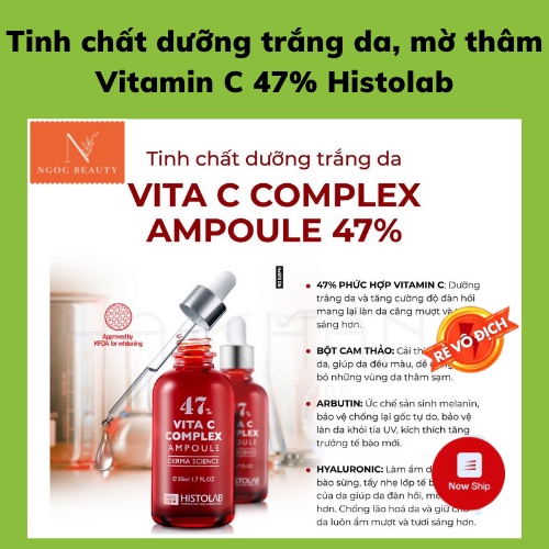 Tinh chất làm trắng, mờ thâm, se khít lỗ chân lông Vitamin C 47% Histolab