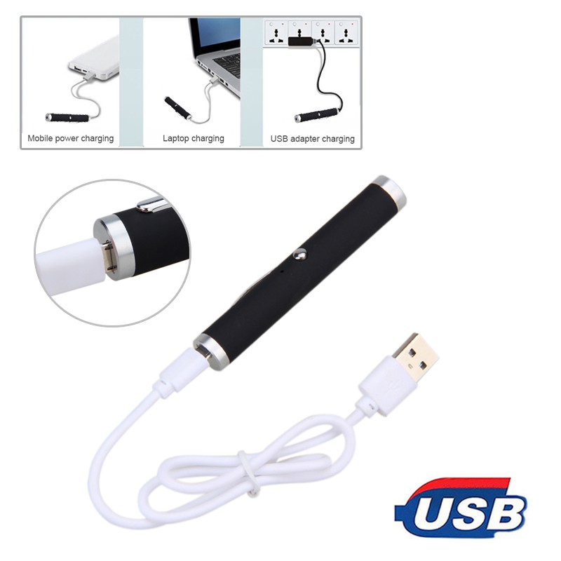 Bút Chỉ Hướng Dẫn Đèn Laser Màu Xanh Lá 5mw Sạc Usb Hỗ Trợ Dạy Học