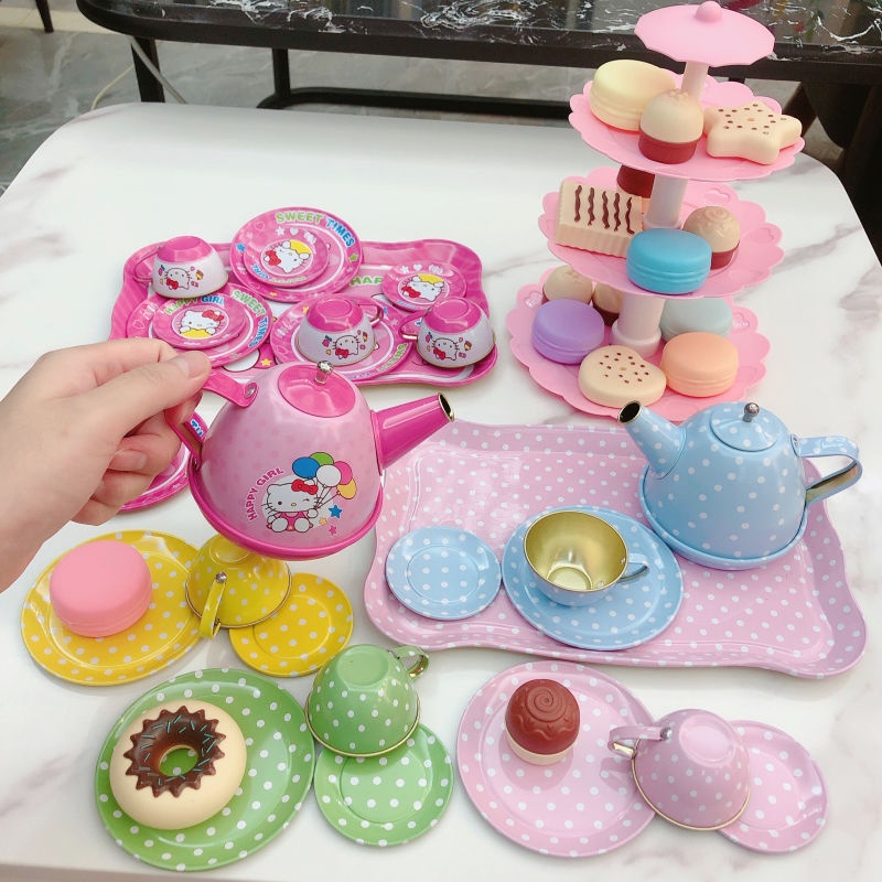 Bộ Đồ Chơi Ấm Trà / Bánh Tart / Ấm Trà Bằng Thiếc Độc Đáo Thú Vị Cho Bé Mẫu Giáo