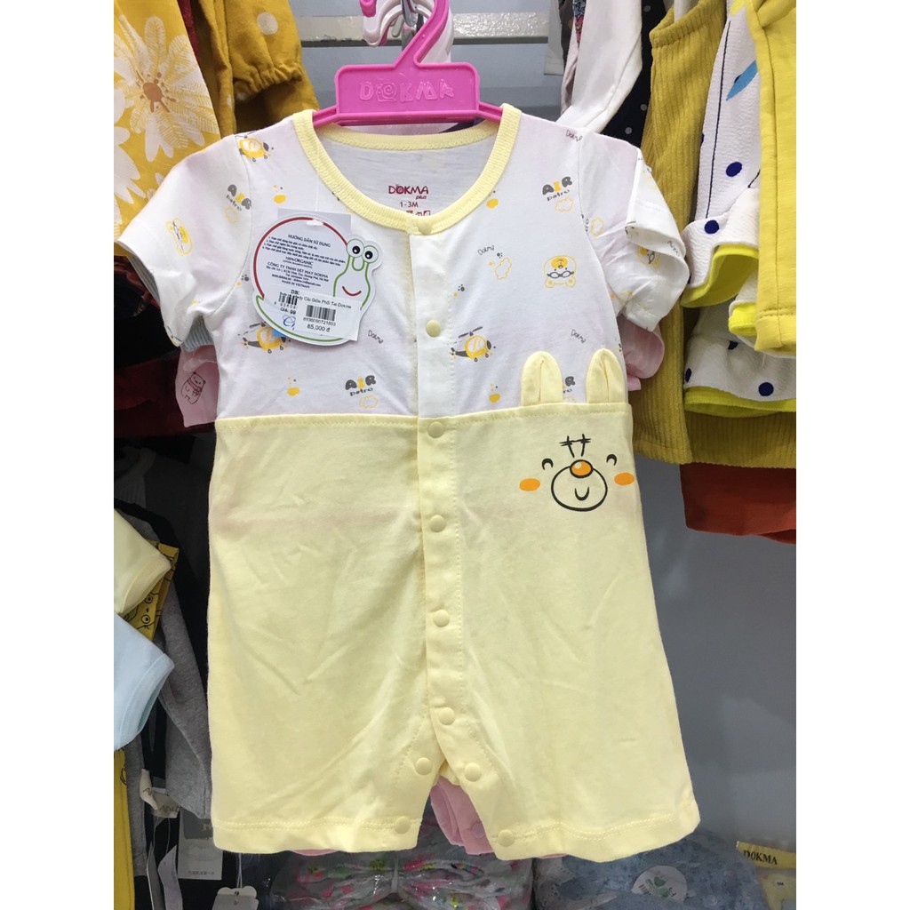 Body đùi cài Vai sợi tre Sơ Sinh DOKMA Cho Bé 1-3 Tháng DB1450