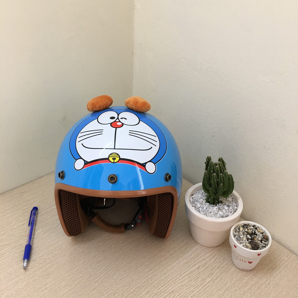 Mũ bảo hiểm 3/4 Doremon hàng công ty chất lượng cao ảnh thật