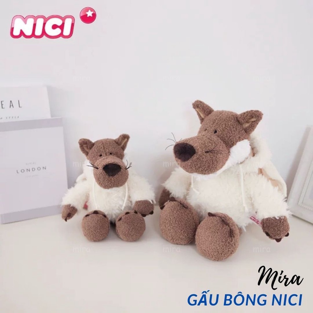 Sói Bông NICI, Gấu Bông Sói Woody Mặc Áo Cừu Ngụy Trang Búp Bê Thú Nhồi Bông Thương Hiệu NICI MIRA-GB28013