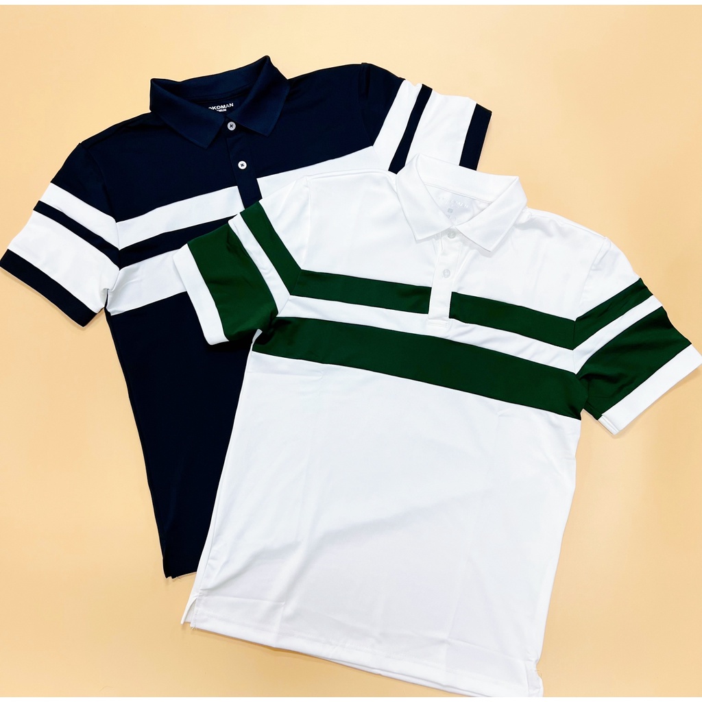 Áo polo nam cổ bẻ phối sọc ngang 2 màu chất vải cá sấu Cotton xuất xịn,chuẩn form, sang trọng - thanh lịch TB048