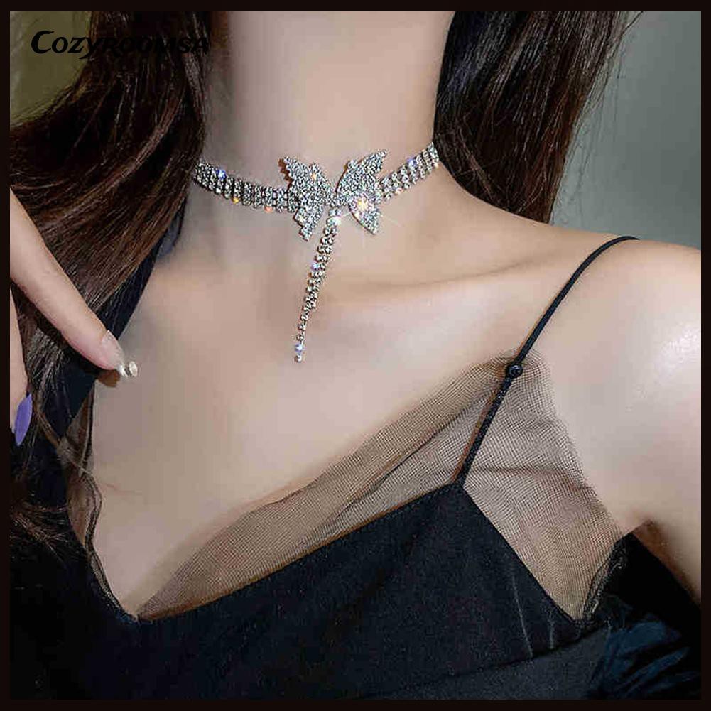 vòng cổ Mặt Hình Bướm Đính Đá Thời Trang Cho Nữ