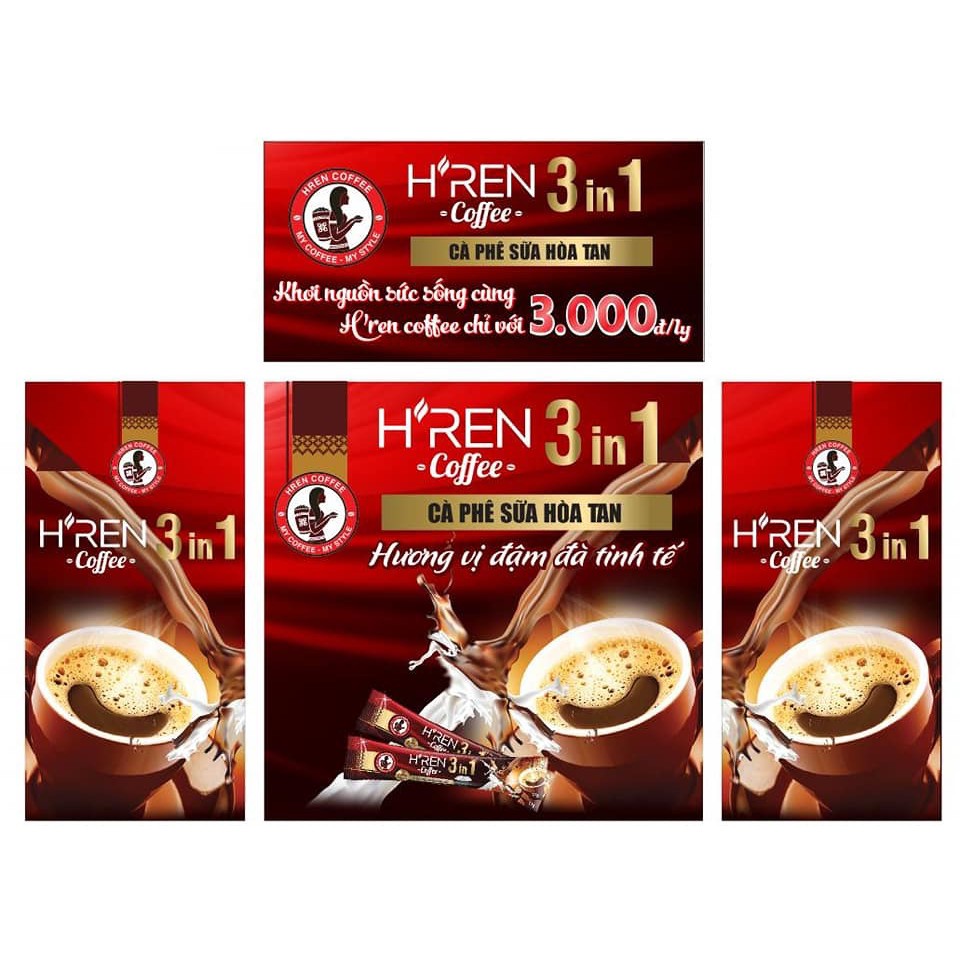 Cà phê sữa hòa tan 3 in 1 170g cafe H''ren