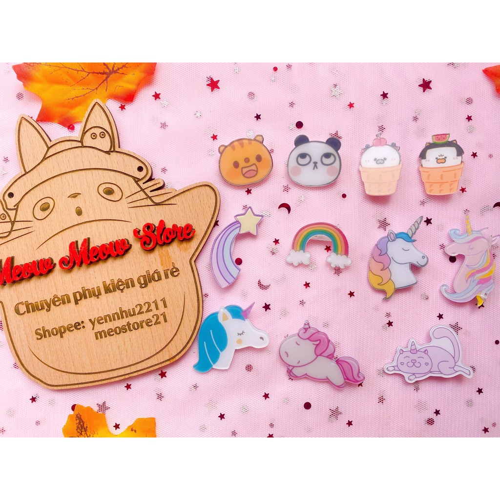 ❣️Ảnh thật+Video❣️ Huy Hiệu, Sticker Cài Áo, Ghim, Pin Cài Áo Balo Hoa Cúc và Unicorn❣️