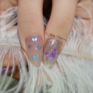 Nailbox thiết kế mắt mèo kim cương, ẩn bướm xinh xắn