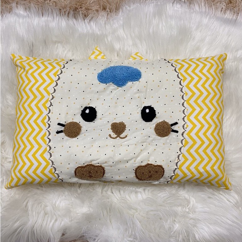 Gối trẻ em cotton mèo thêu 30x50cm (1 cái)