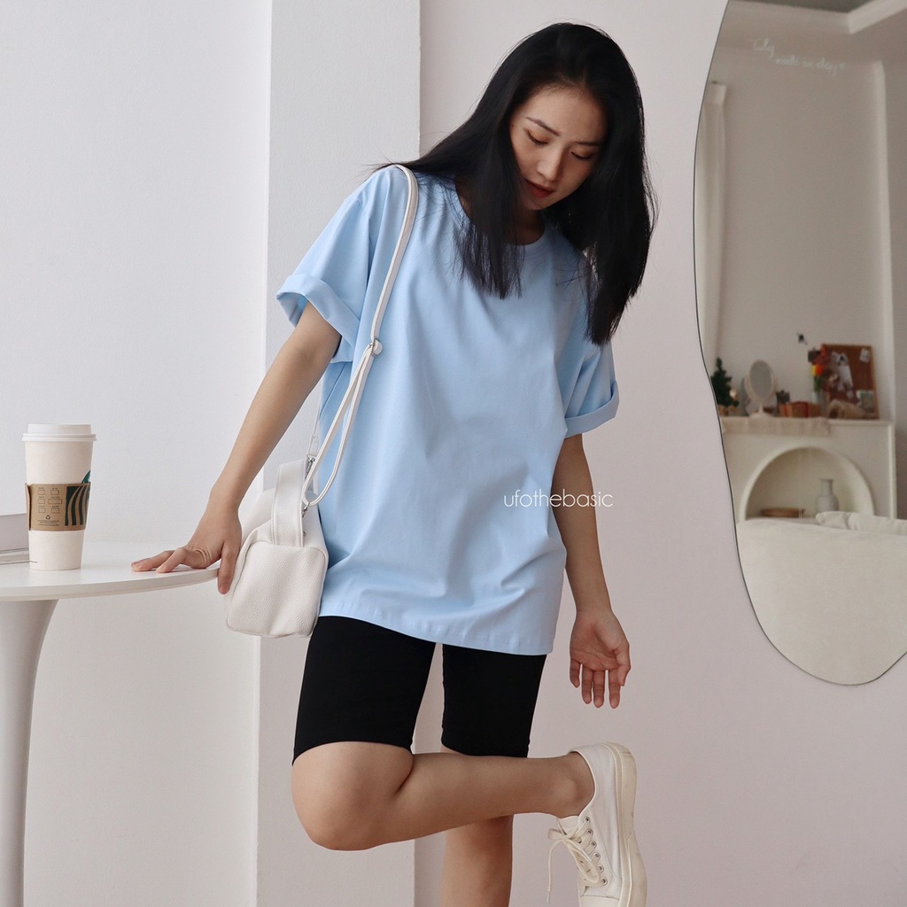 Áo phông nữ, áo thun nữ trơn freesize, chất premium cotton cao cấp co dãn - Premium Plain Tee - ufothebasic